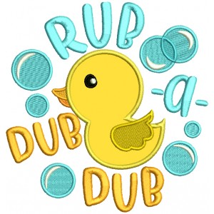 Little Ducky Ruba Dub Dub Applique Machine Embroidery Design Digitized Pattern